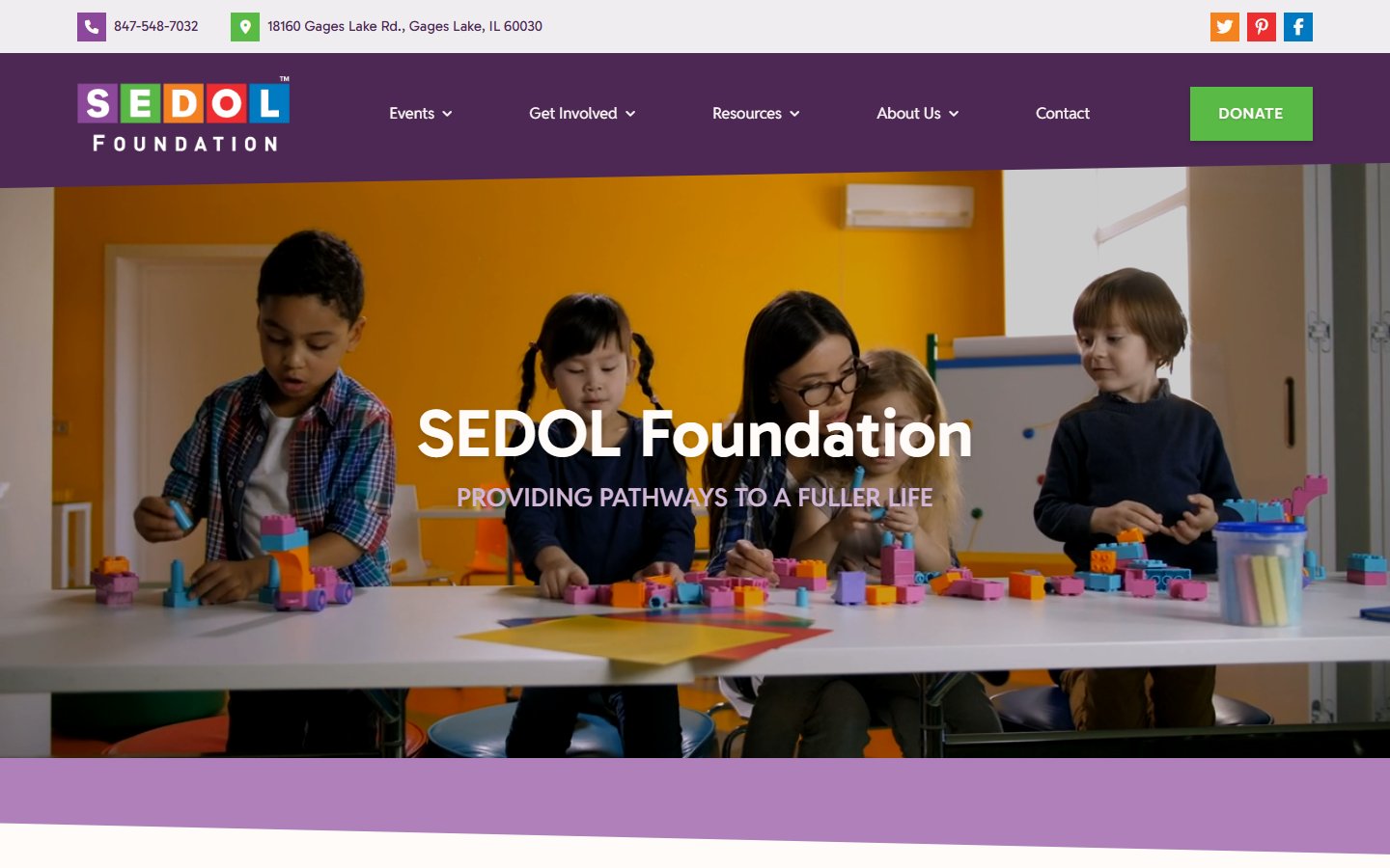 SEDOL Foundation homepage preview
