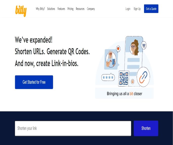 Bitly Hero Section